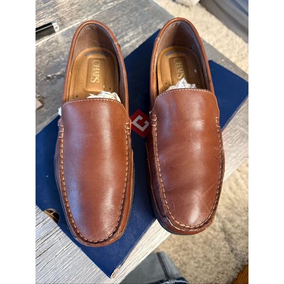 Chaps Bomarc Tan ( Brown) Memory Foam Leather Loafers sz 10 main image 9